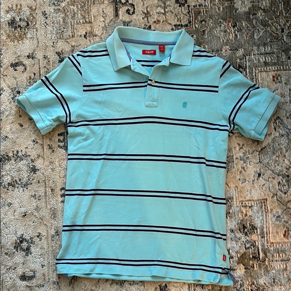 Izod Blue Polo Shirt with Stripes